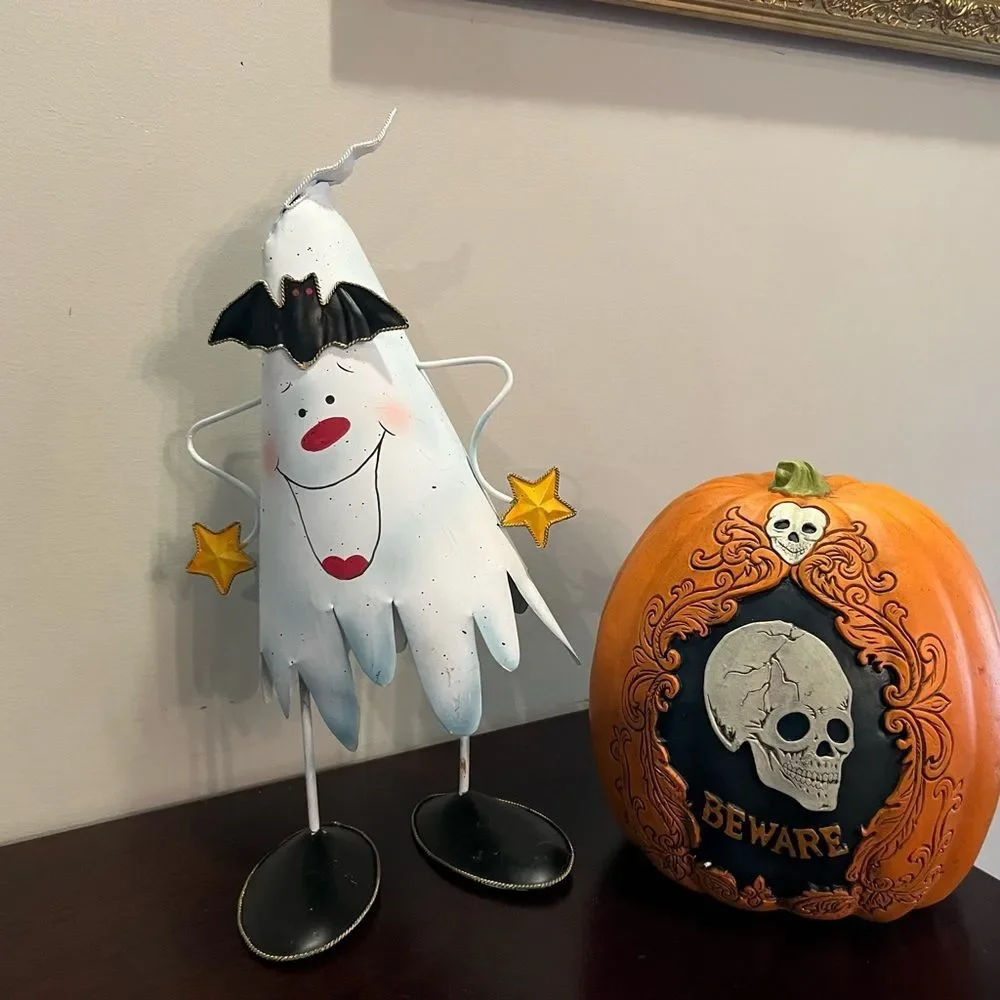 Spring ghost and BEWARE jack o lantern bundle Halloween